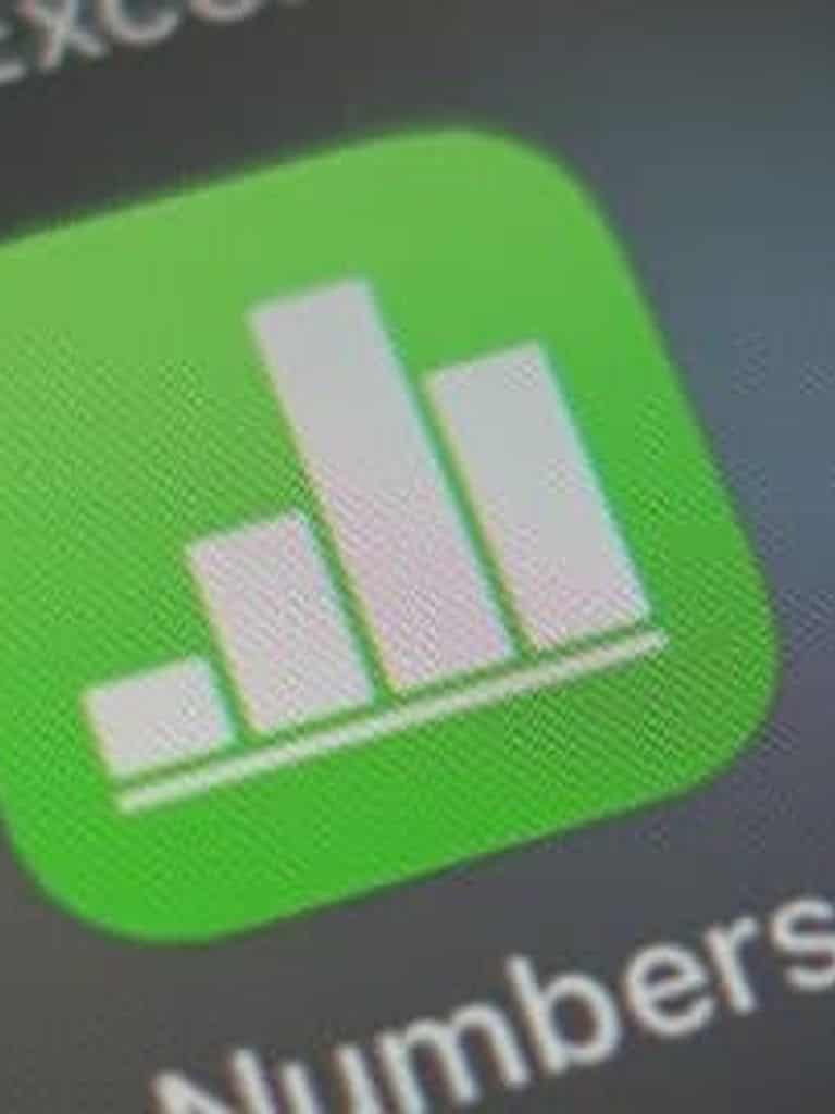 Numbers app on an iPhone