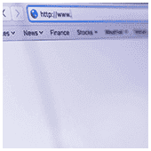 Computer screen showing web browser security