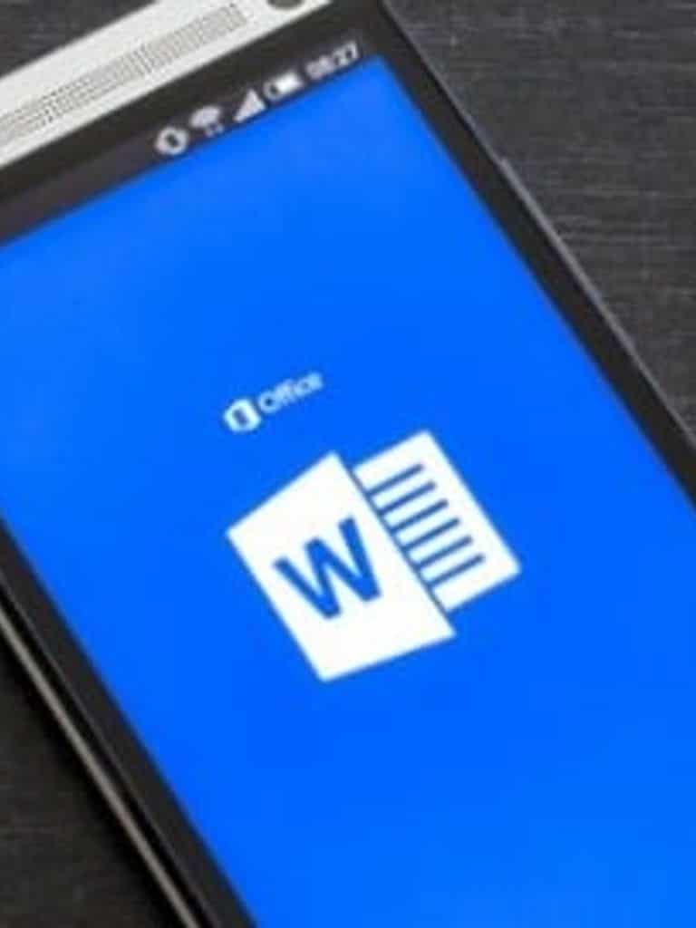android phone with microsoft office running
