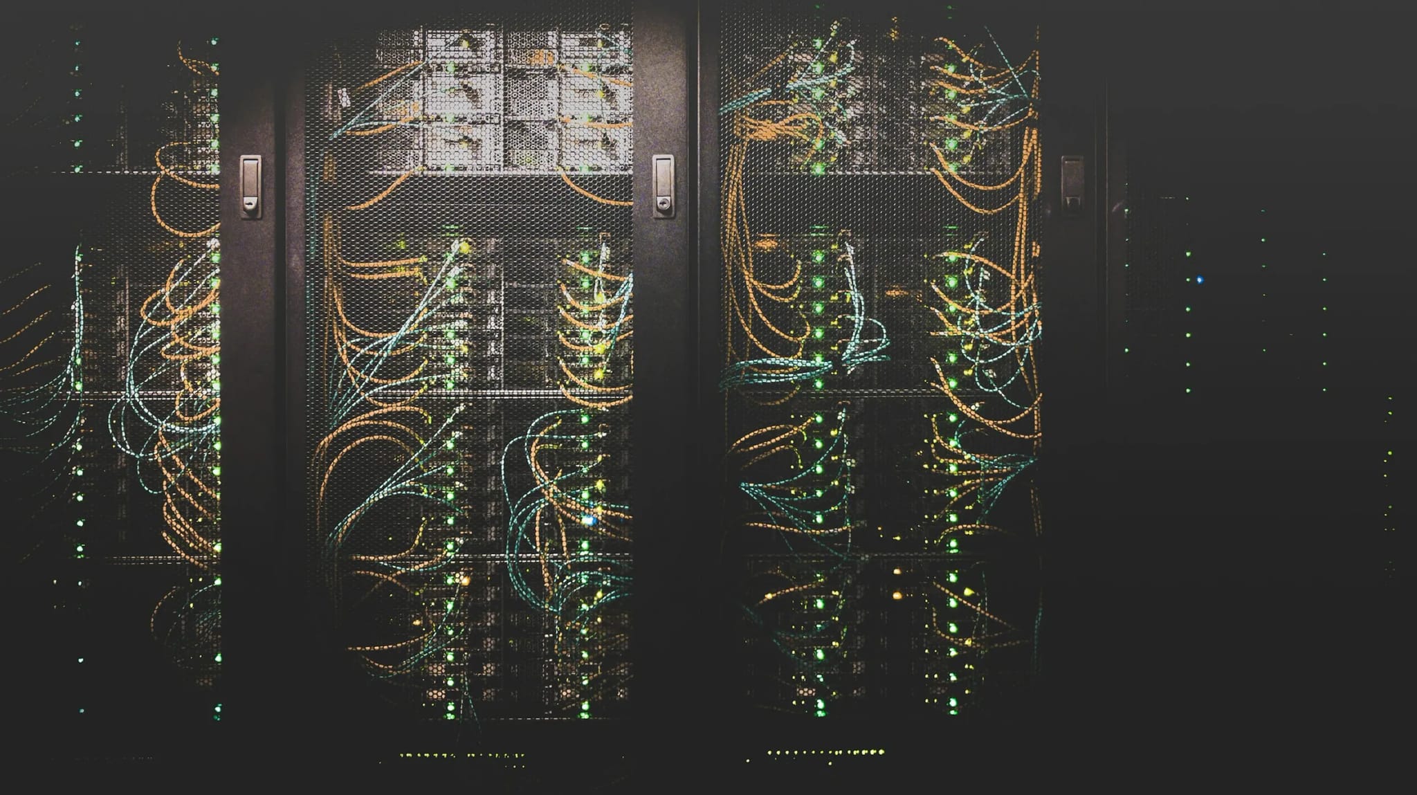 Data center server racks, representing cloud disaster recovery infrastructure