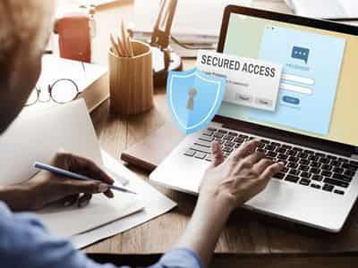 Graphic showing secure business data