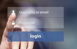 Username and password login input