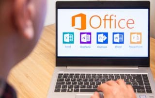 Microsoft 365 screen showing on laptop