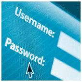 Screen showing Username and Password fields to login