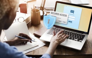 Graphic showing secure business data