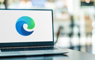 laptop showing microsoft edge icon