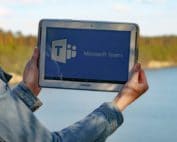 tablet showing Microsoft Teams
