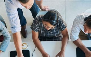 team of IT support employees
