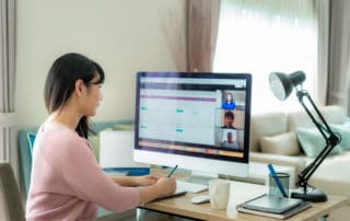woman working remote from her home