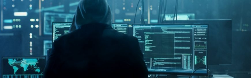 Computer Hacker launching a cyber attack on a business during the Holidays